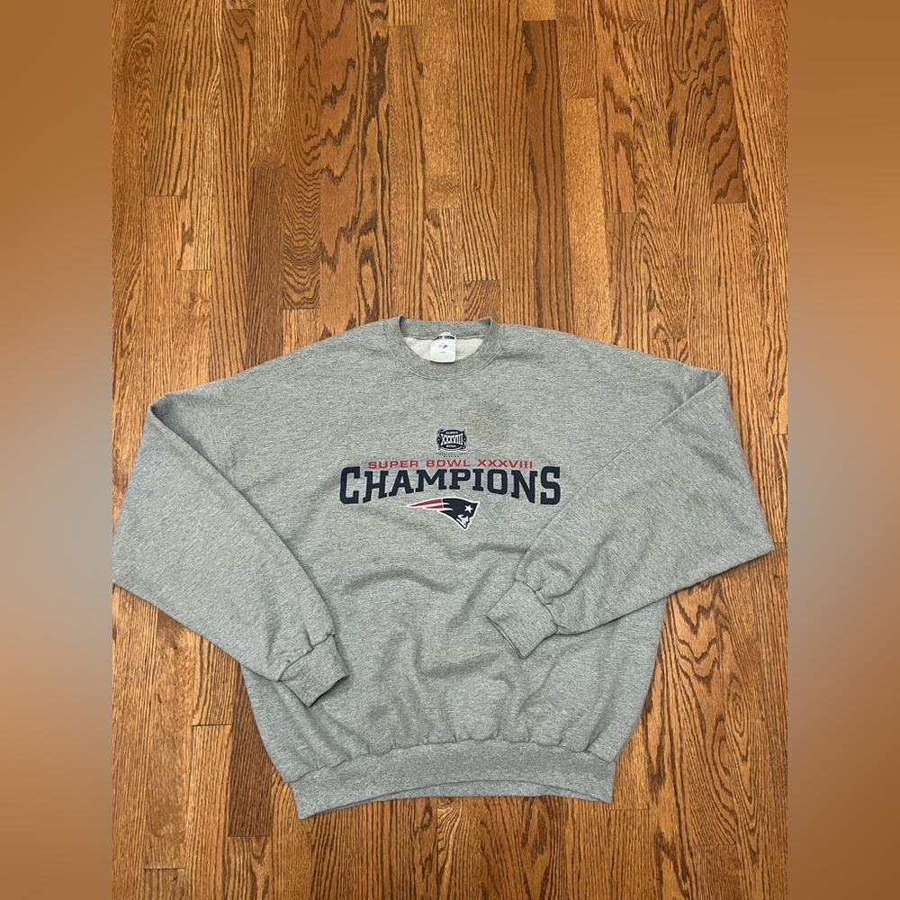 Vtg 2004 New England Patriots Super Bowl Champions Sweatshirt 2xl Crewneck